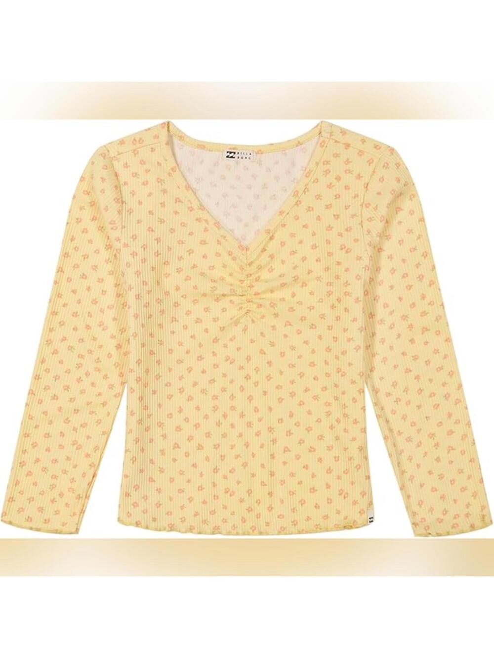 NWT Girls' Billabong Long Sleeve Snug Fit Ribed Top, XS (4-5 yrs)